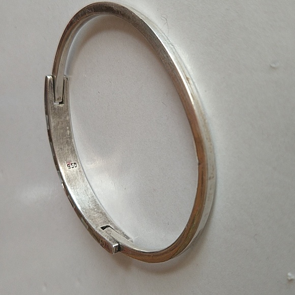 950 silver bracelet silver vintage mop mother of pearl inlay - Picture 2 of 10